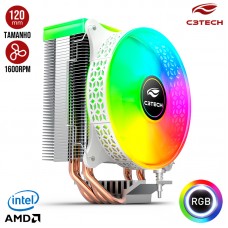 Cooler Fan para Processador Gamer RGB 12x12cm FC-L150RGB C3 Tech - Branco